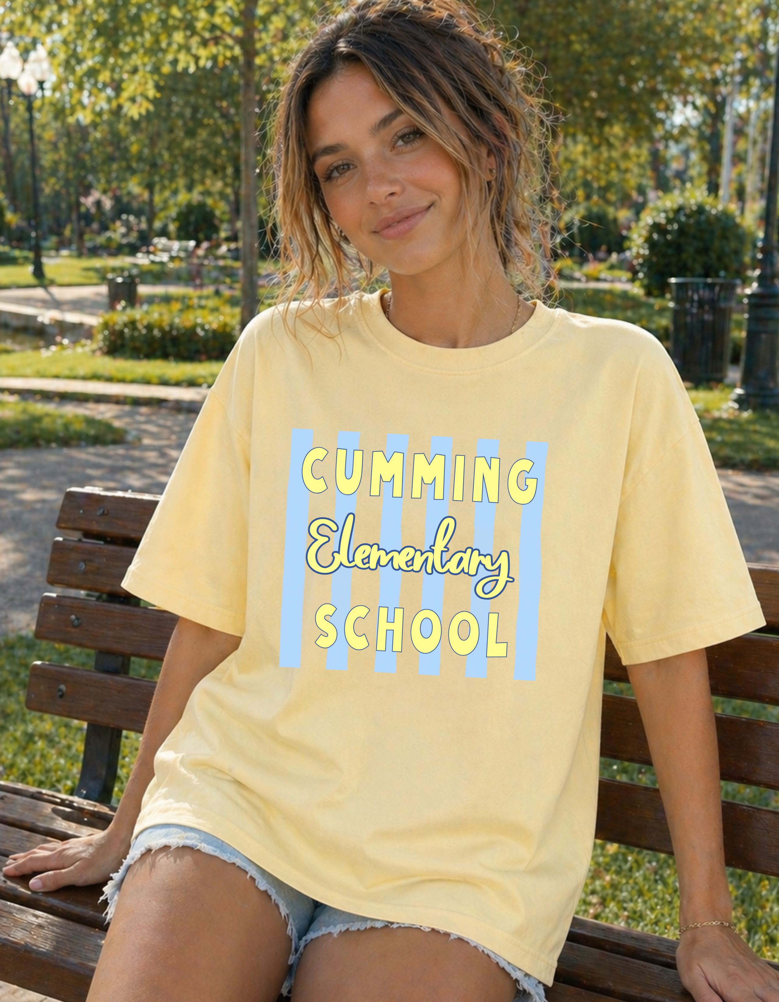 Custom Elementary School Shirt with Cabana Stripes