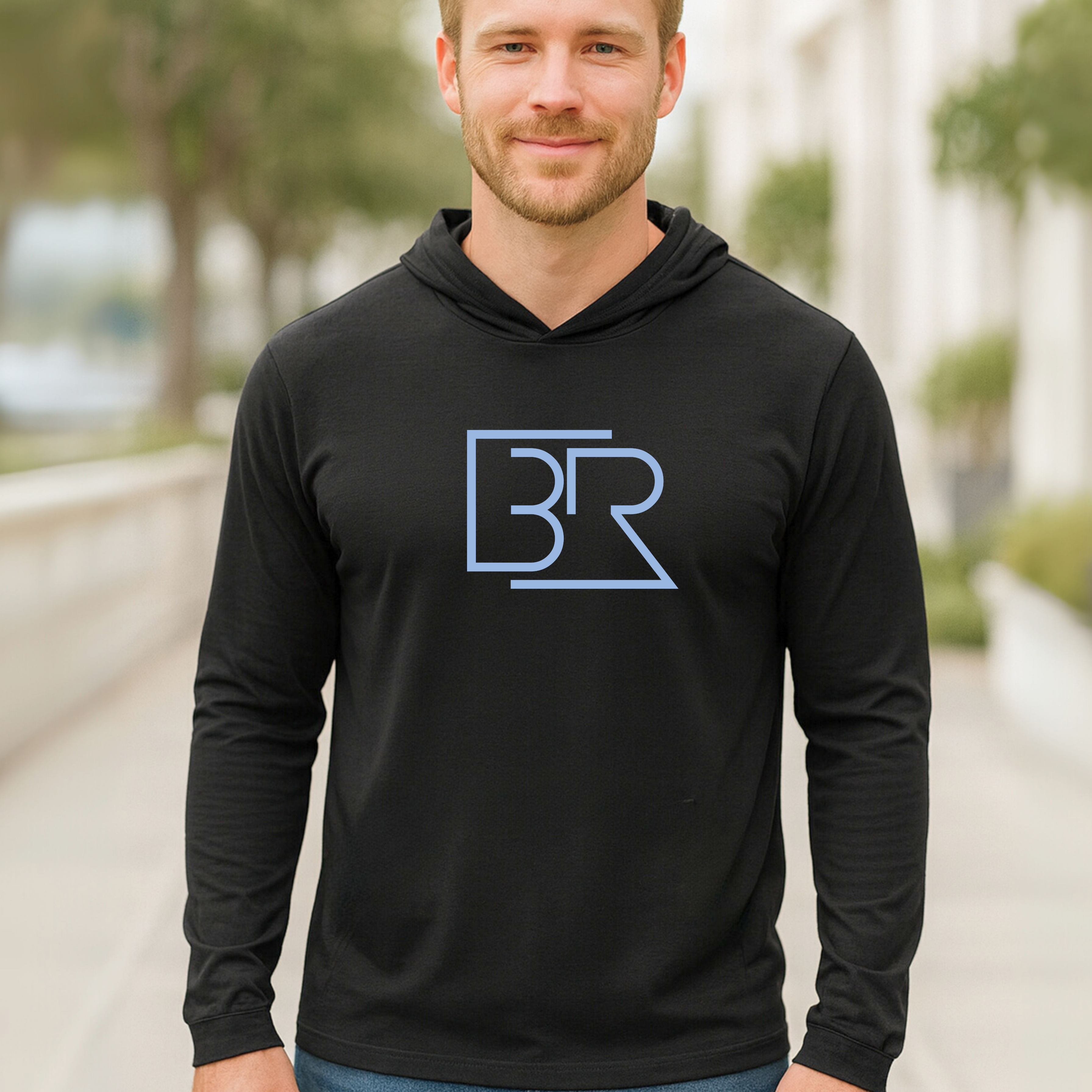 BR Logo Hooded Long Sleeve Shirt