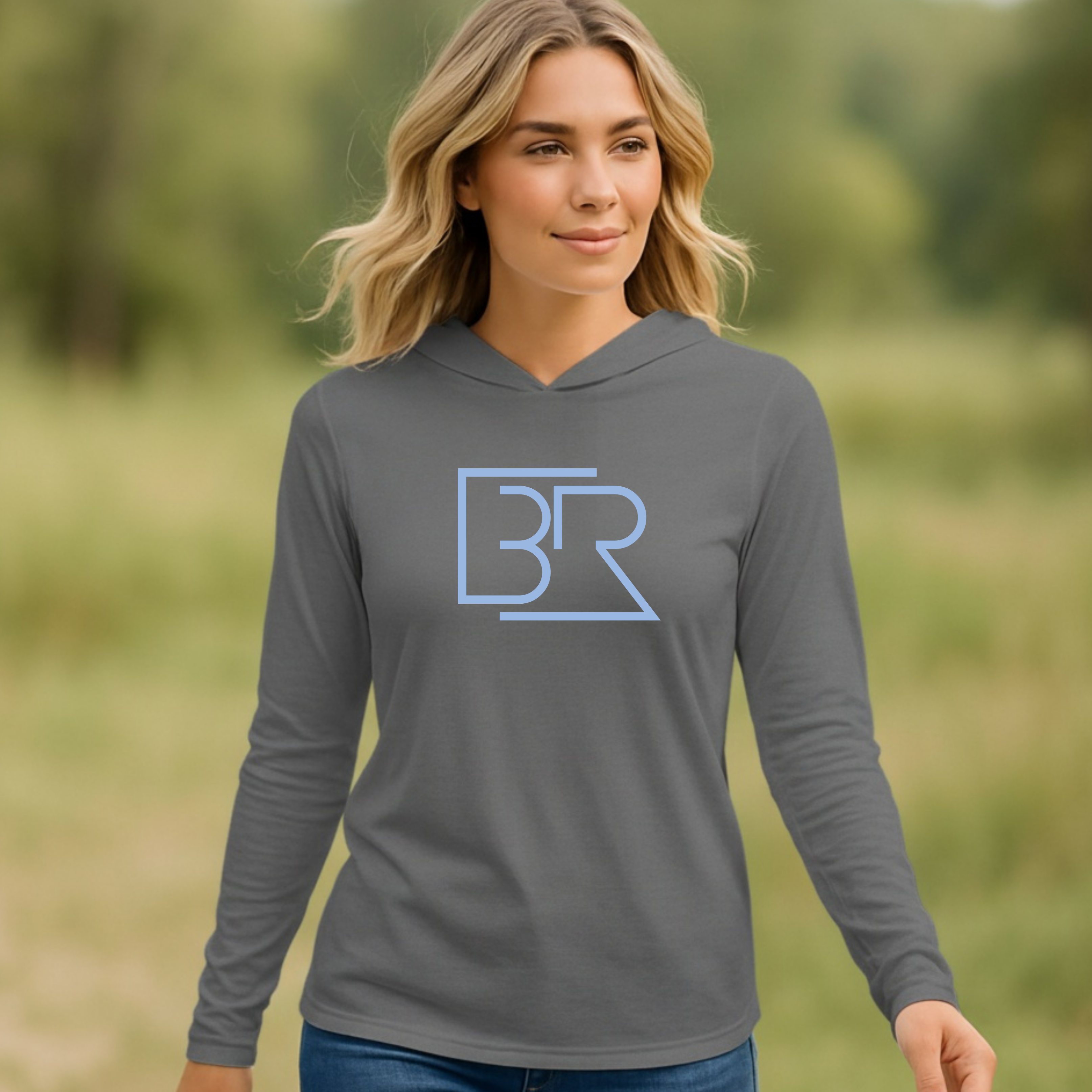 BR Logo Hooded Long Sleeve Shirt