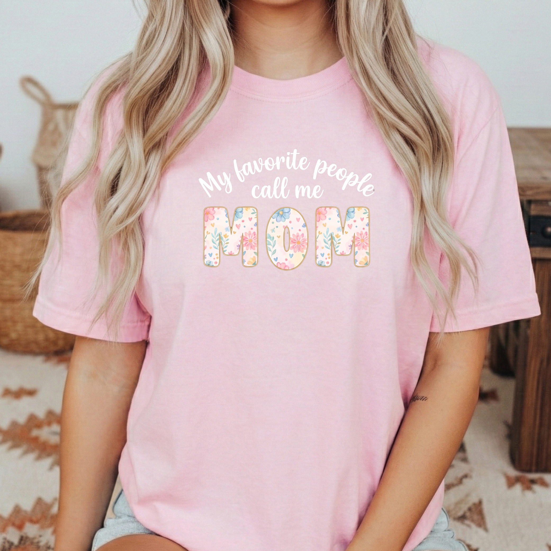 “My Favorite People Call Me Mom” Floral Tee – Mother’s Day Gift